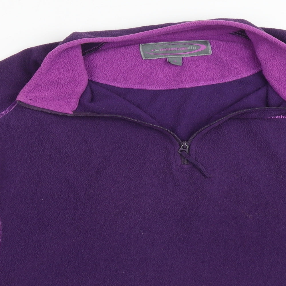 Mountain Life Womens Purple High Neck  Polyester Pullover Jumper Size 18