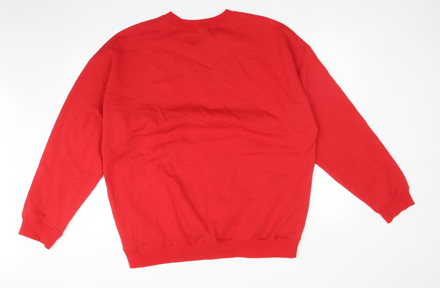 SPOTTED Mens Red  Cotton Pullover Sweatshirt Size L   - BEVERLY HILLS TENNIS CLUB