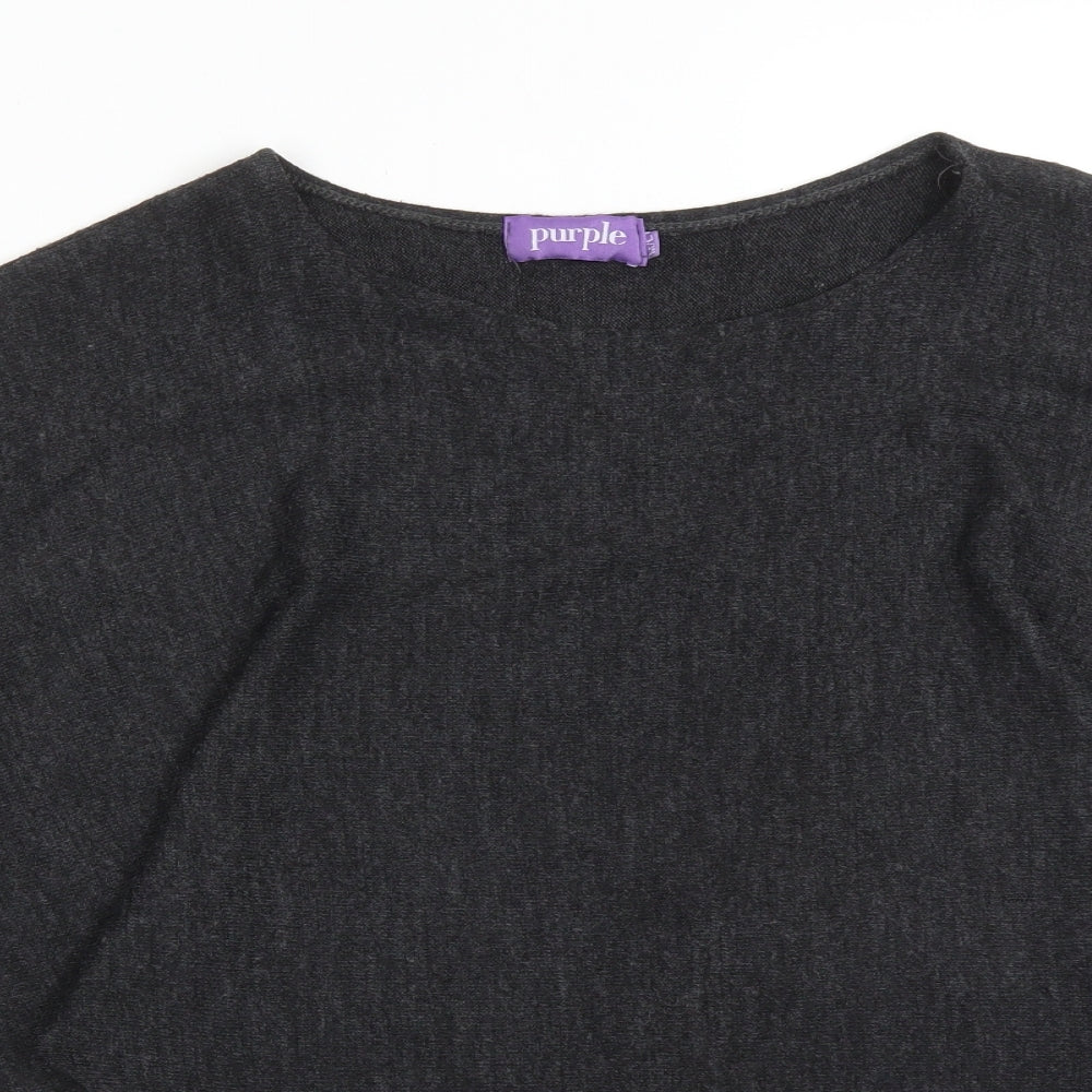 Purple Womens Grey   Basic T-Shirt Size M Round Neck