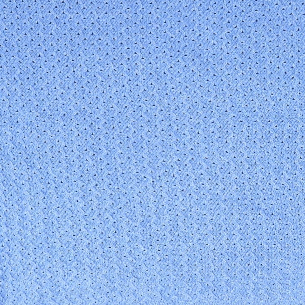 ISLE Womens Blue Argyle/Diamond Acrylic Basic T-Shirt Size L Round Neck