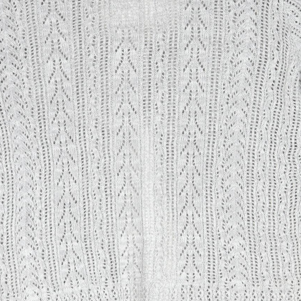 PURE & NATURAL Womens Grey Scoop Neck  Cotton Cardigan Jumper Size M