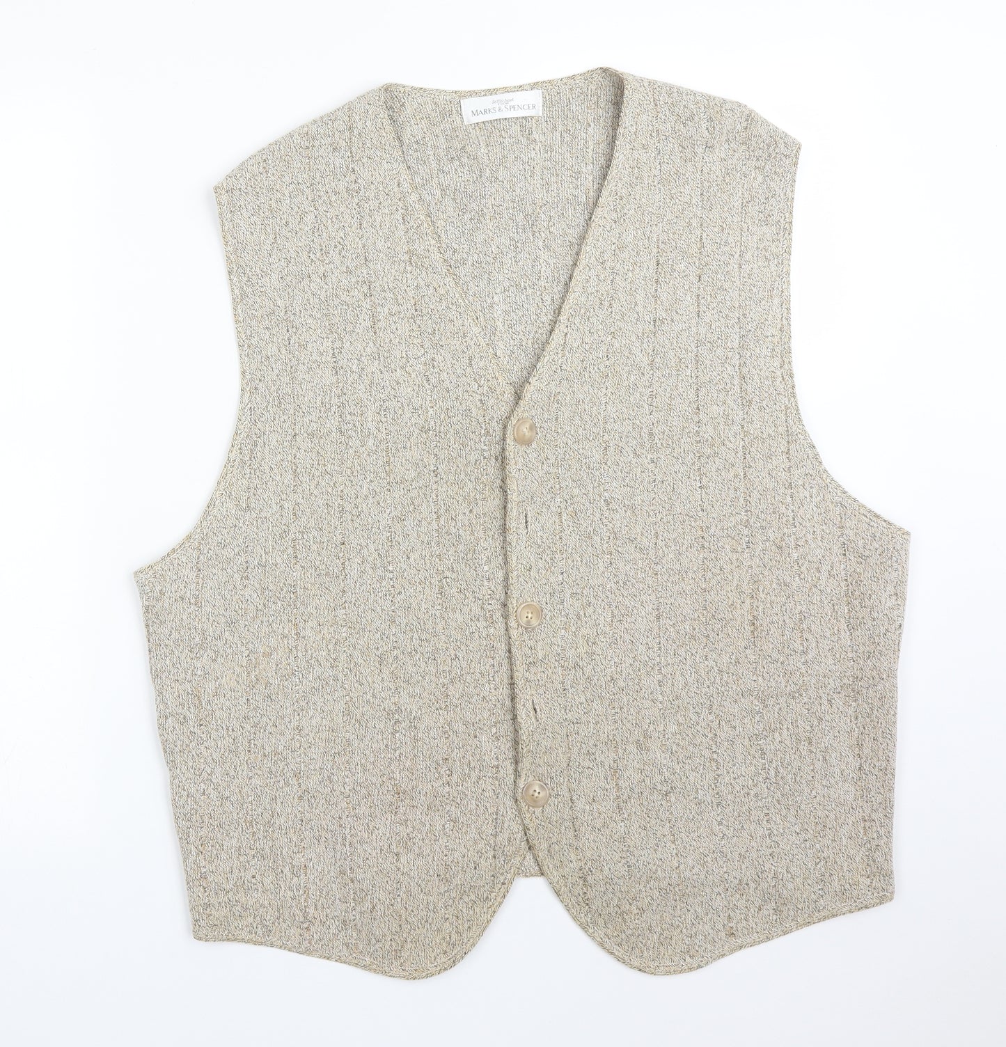 M&S Mens Beige   Jacket Waistcoat Size XL