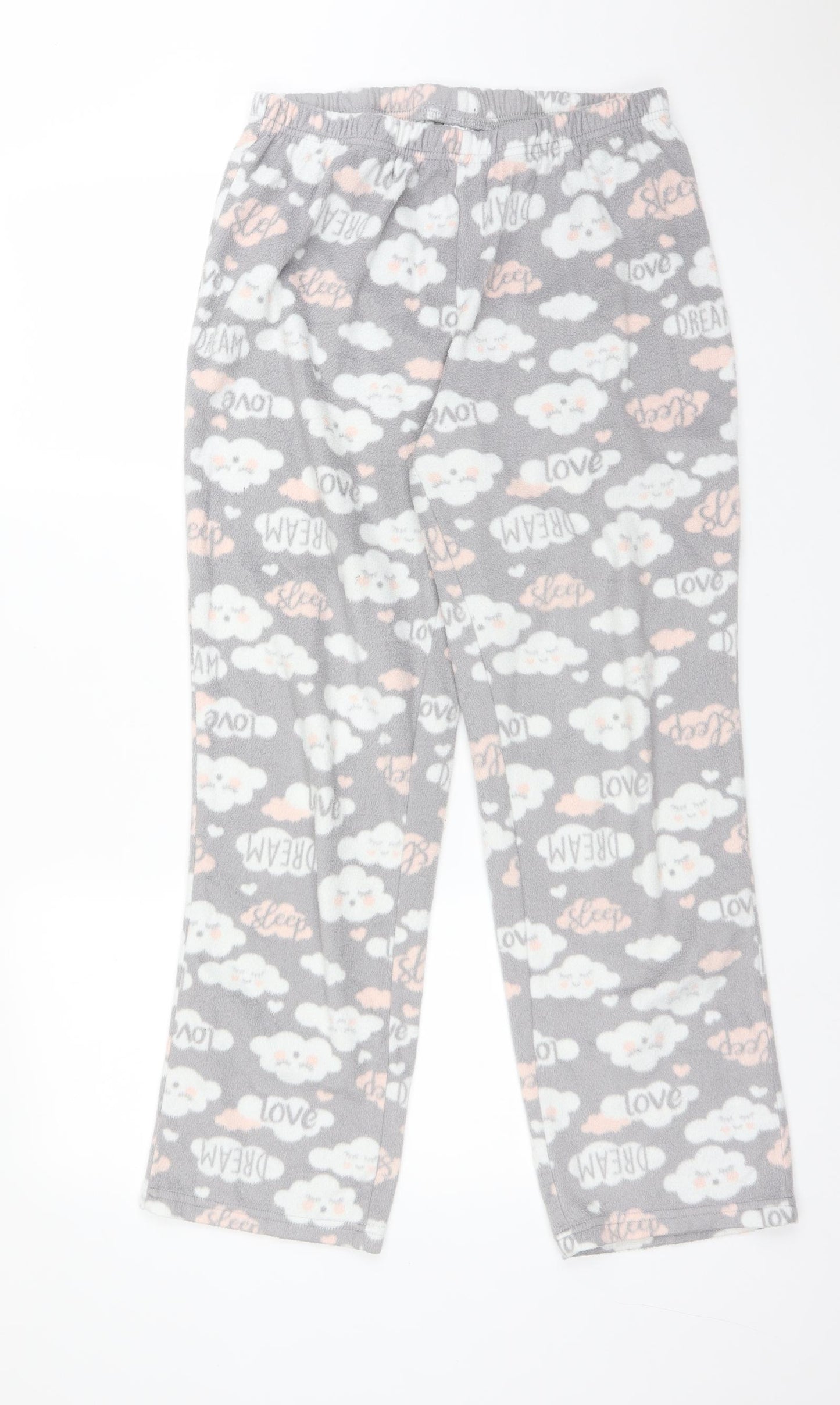 George Womens Grey Geometric Polyester  Pyjama Pants Size 14   - CLOUDS. DREAM. LOVE