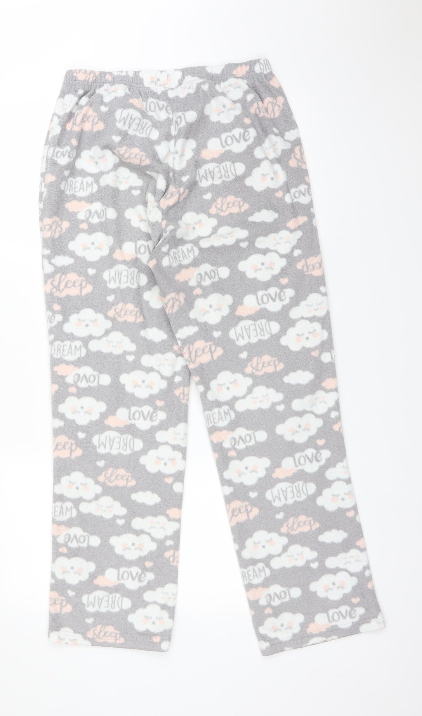 George Womens Grey Geometric Polyester  Pyjama Pants Size 14   - CLOUDS. DREAM. LOVE