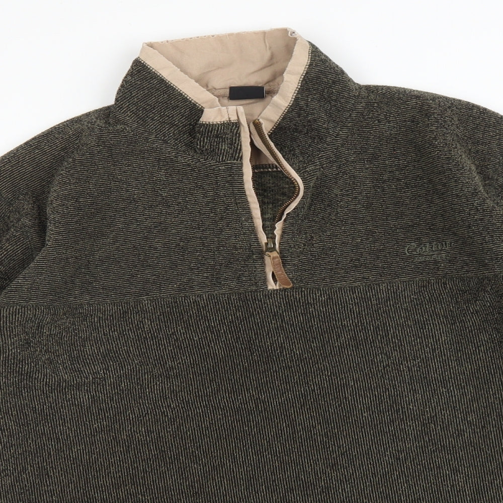 Cotton Traders Mens Green High Neck  Viscose Pullover Jumper Size L
