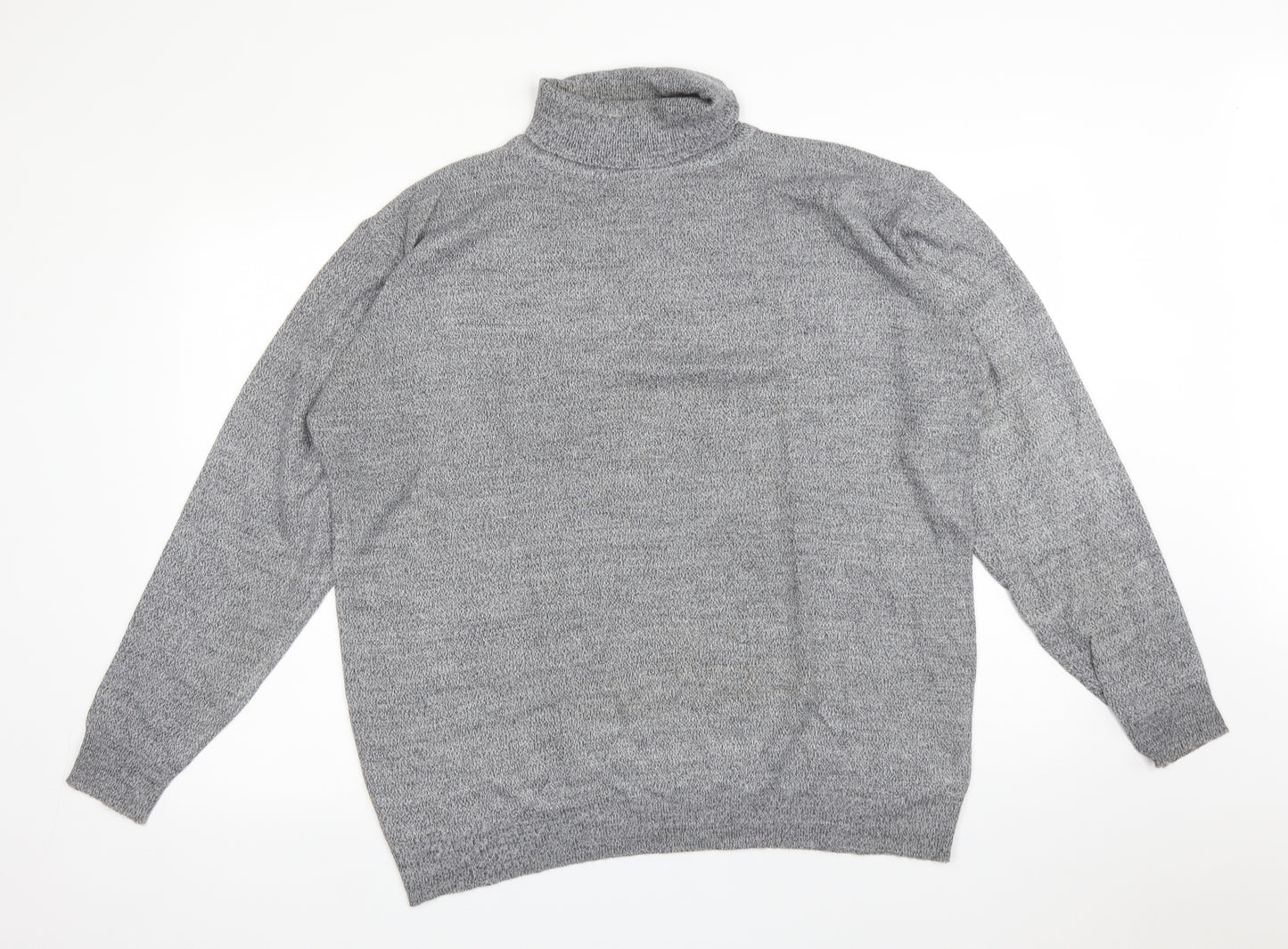 STRAIGHT EDGE Mens Grey  Acrylic  T-Shirt Size M Roll Neck