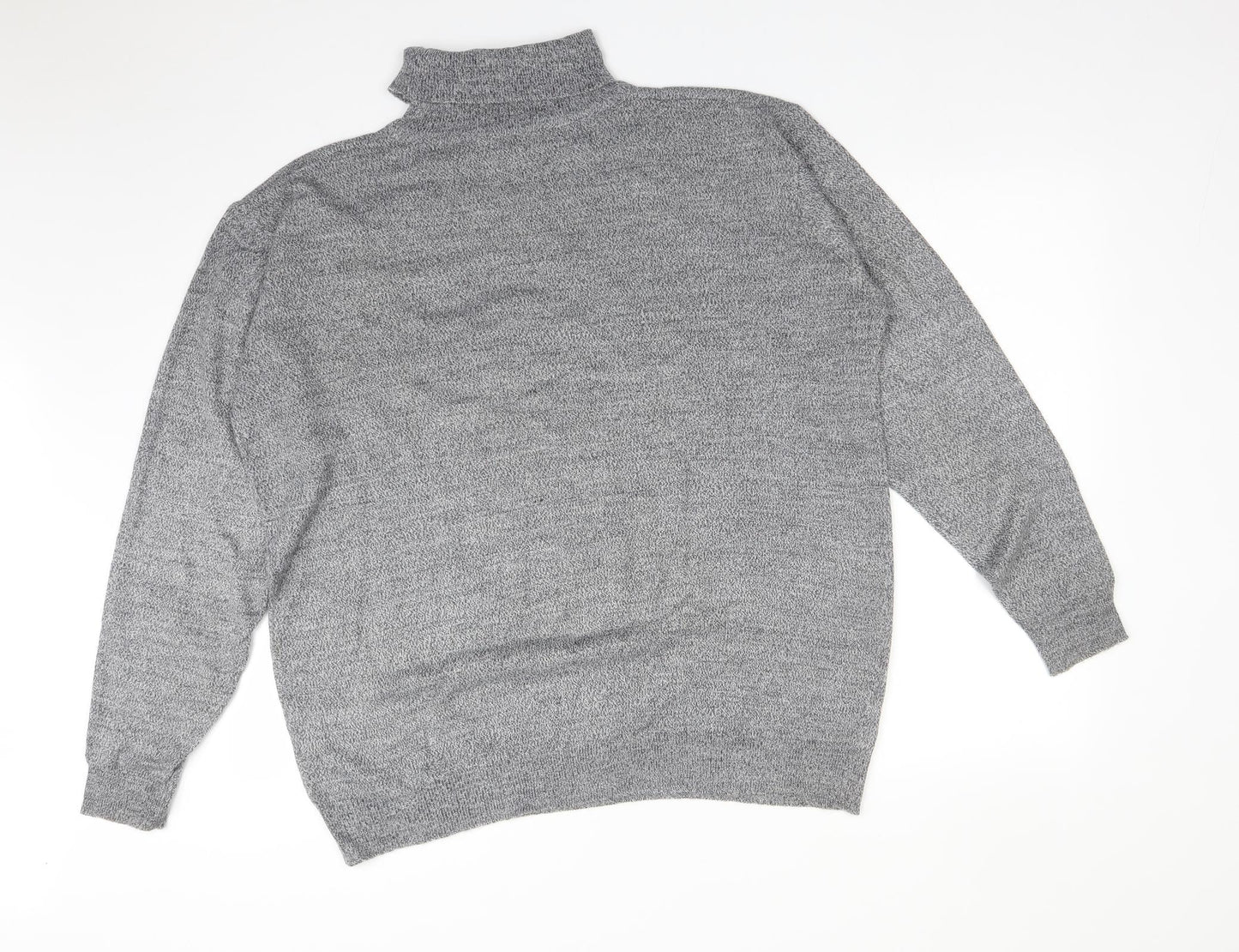 STRAIGHT EDGE Mens Grey  Acrylic  T-Shirt Size M Roll Neck
