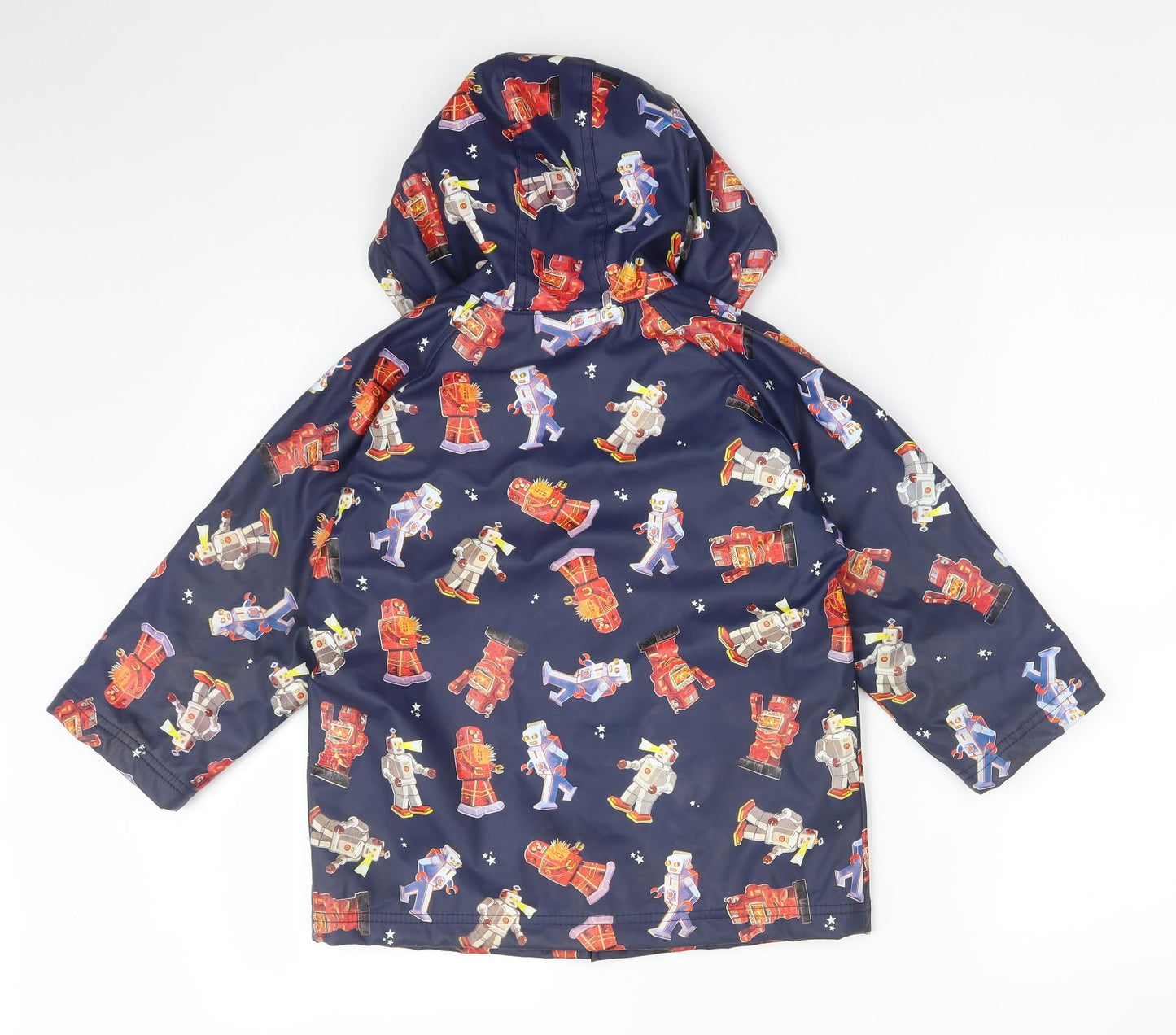 Powell Craft Boys Multicoloured   Overcoat Coat Size 4-5 Years   - ROBOTS