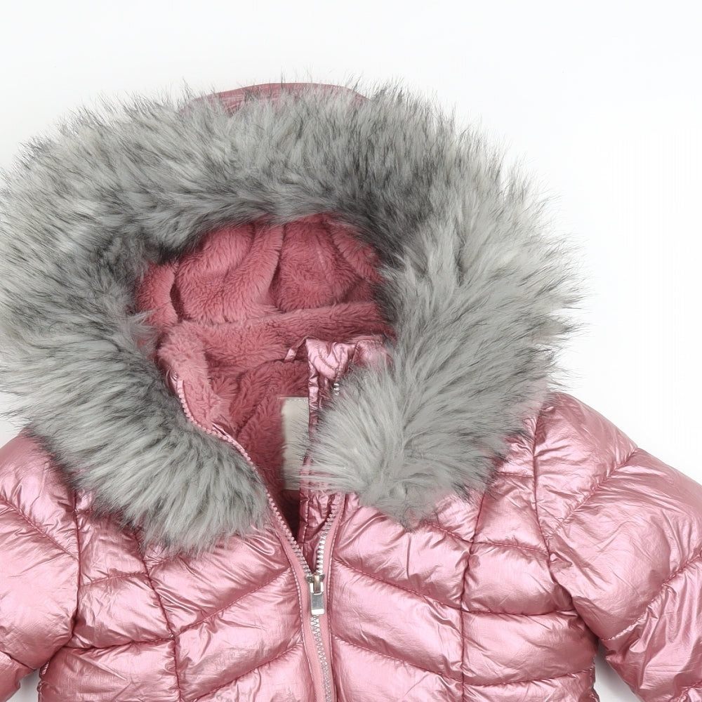 Matalan Girls Pink   Puffer Jacket Coat Size 4 Years