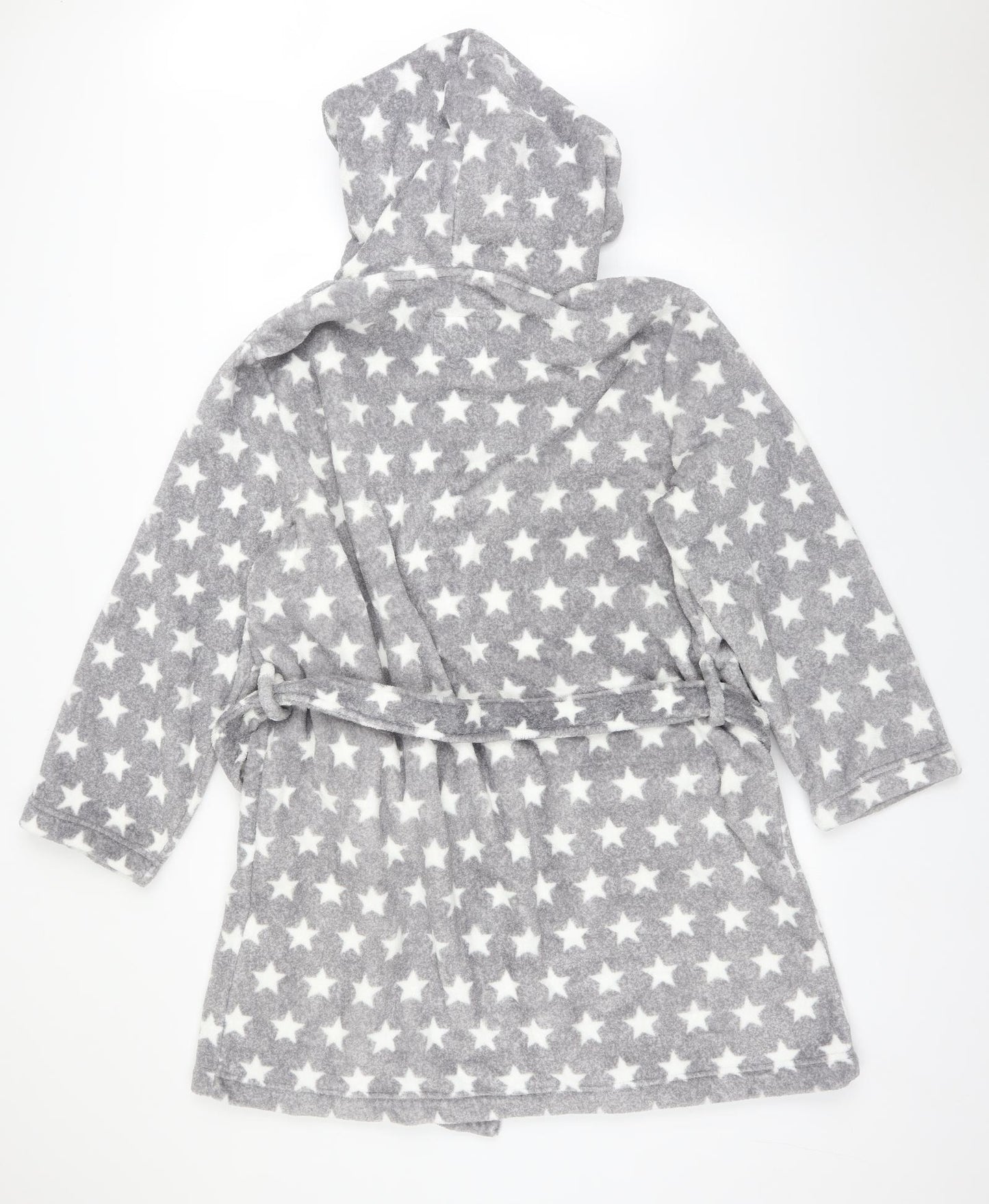 Nutmeg Womens Grey Geometric Polyester  Robe Size 18   - STARS