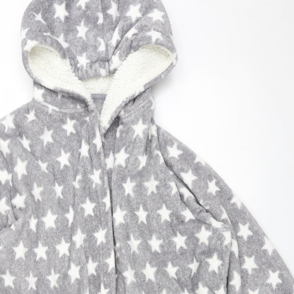 Nutmeg Womens Grey Geometric Polyester  Robe Size 18   - STARS