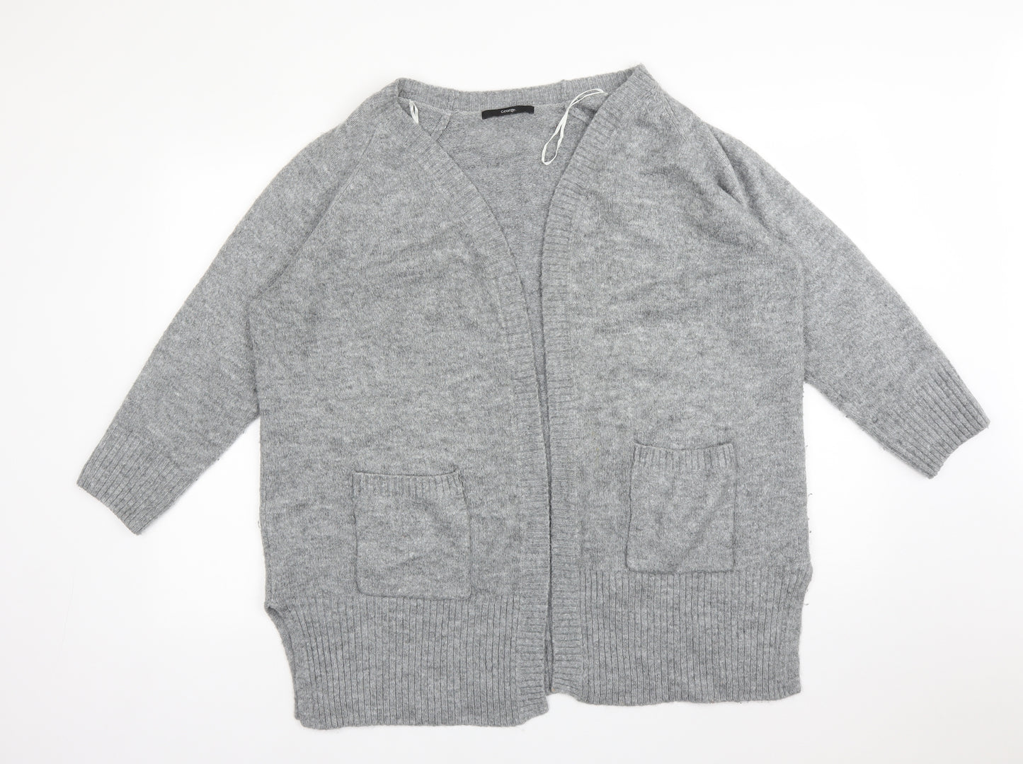 George Womens Grey   Acrylic Cardigan Jumper Size XL