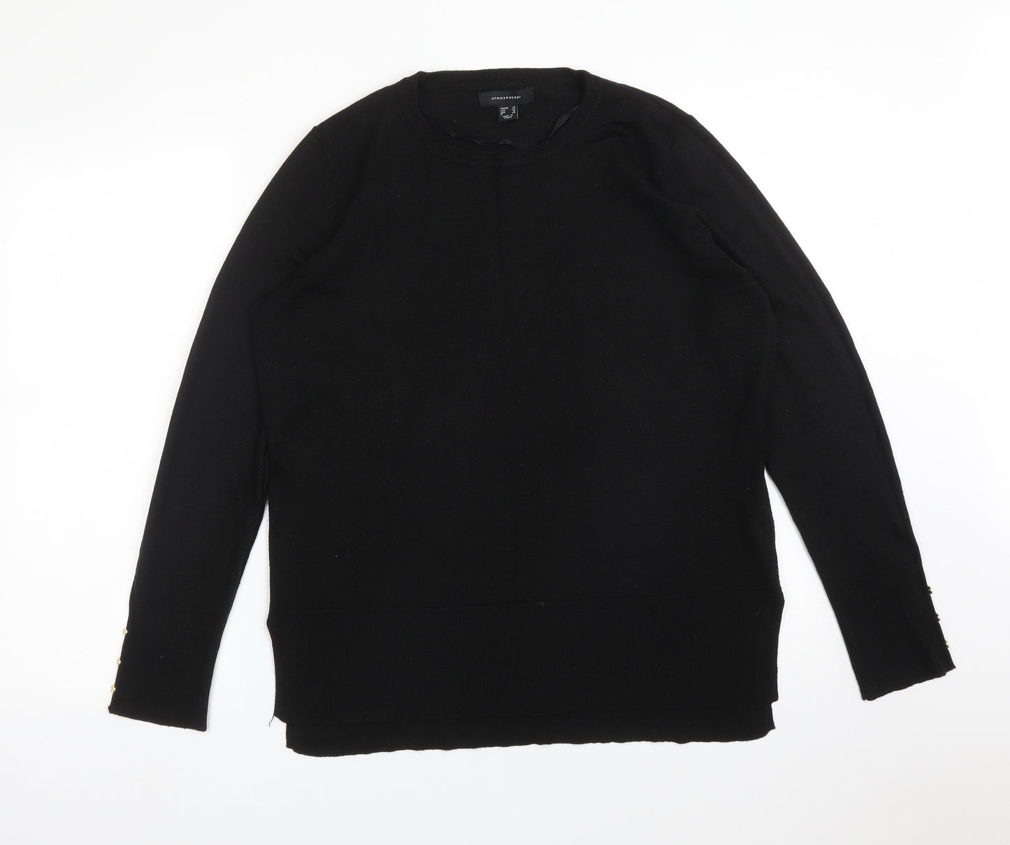 Atmosphere Womens Black  Acrylic Basic T-Shirt Size 16 Round Neck