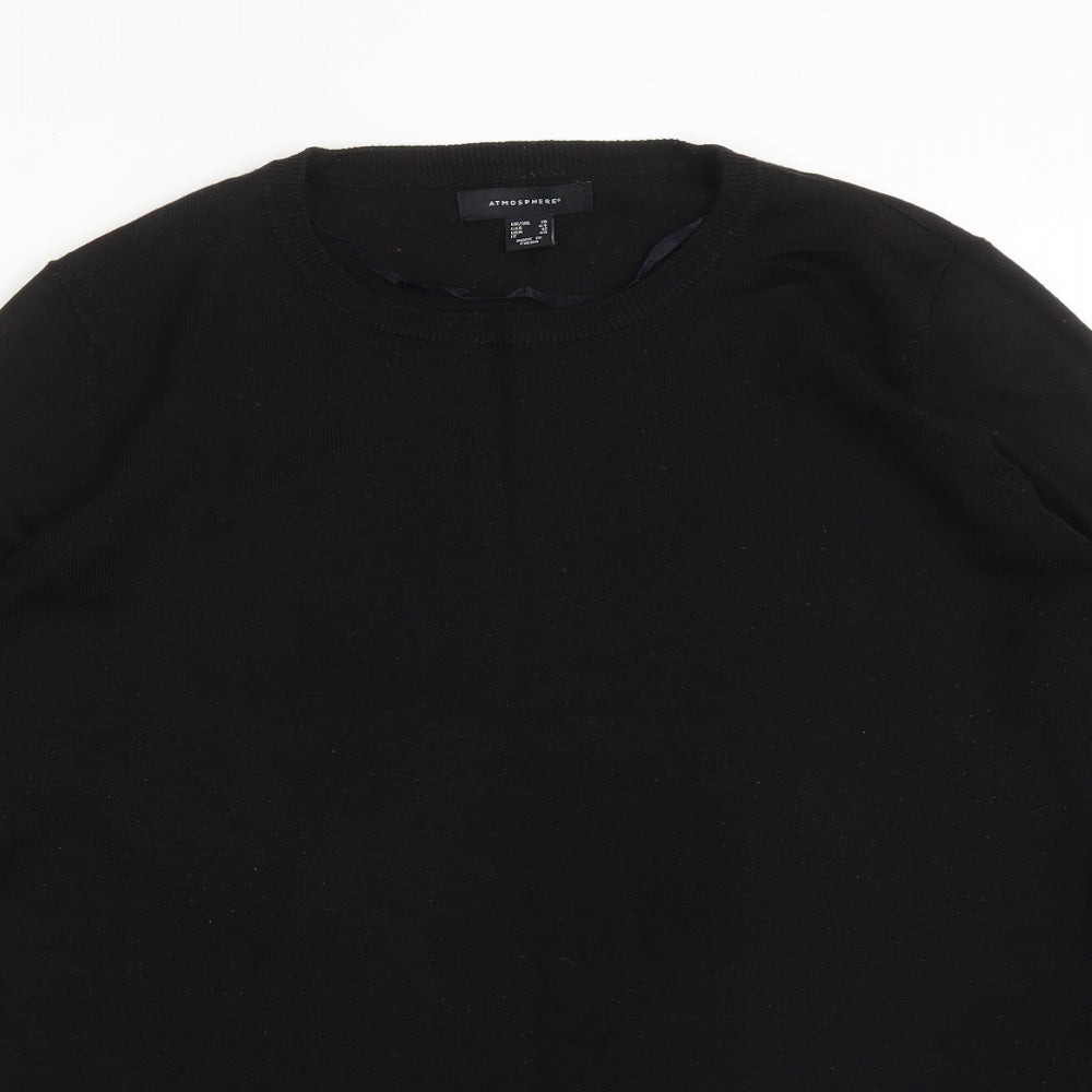 Atmosphere Womens Black  Acrylic Basic T-Shirt Size 16 Round Neck