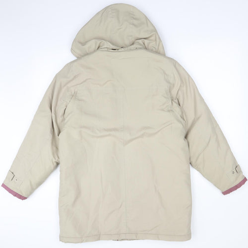 CLASSIC MICROFIBRE Womens Beige   Overcoat Coat Size S