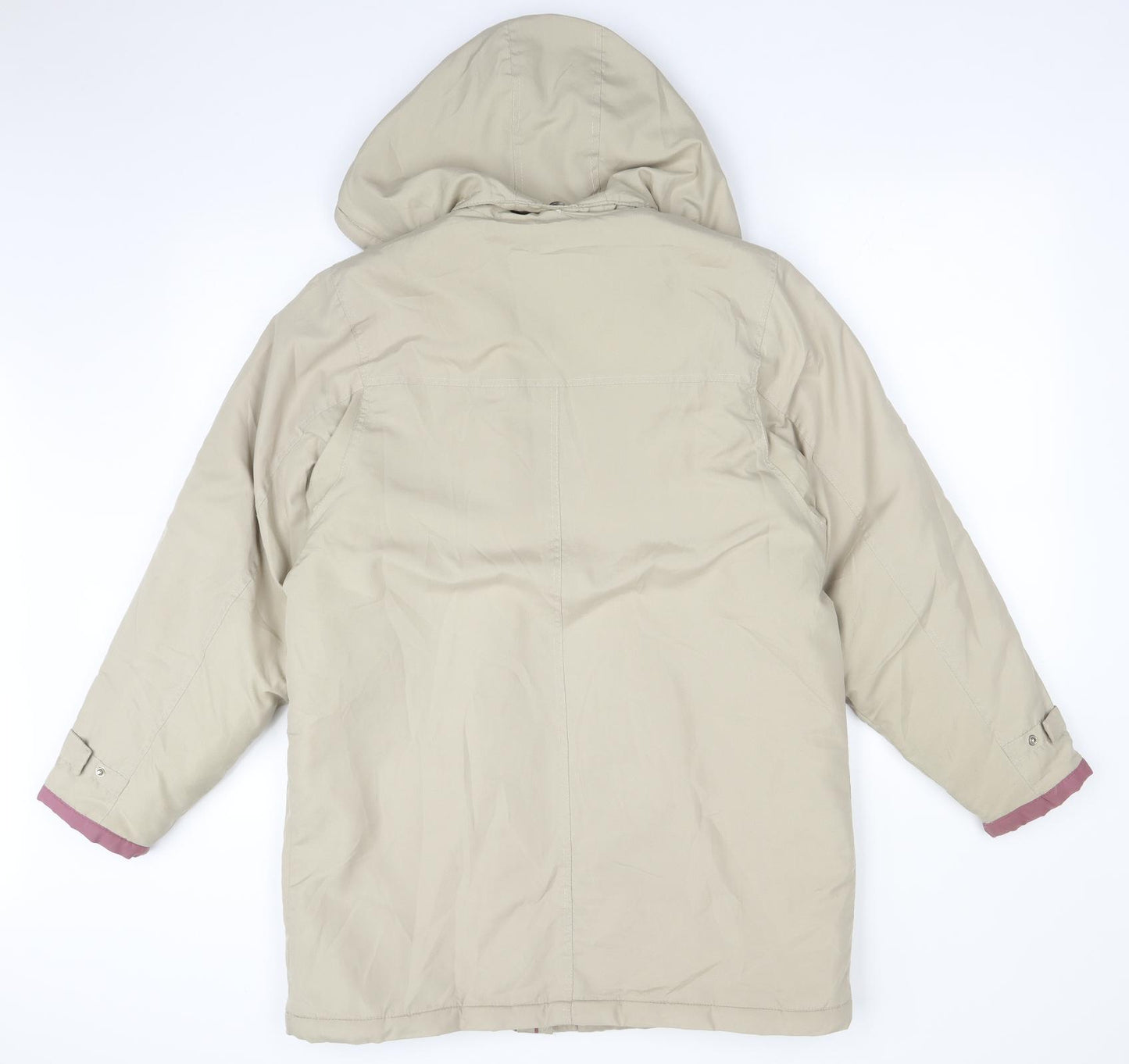 CLASSIC MICROFIBRE Womens Beige   Overcoat Coat Size S