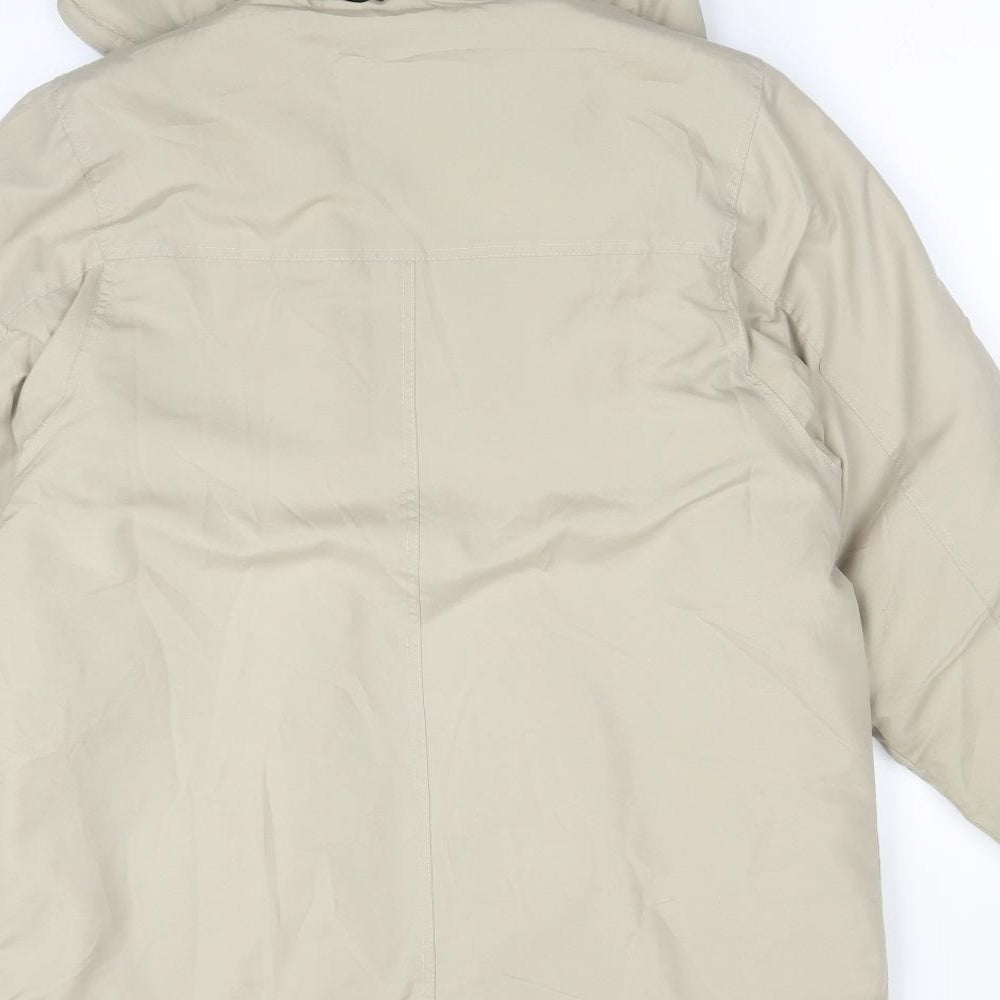 CLASSIC MICROFIBRE Womens Beige   Overcoat Coat Size S