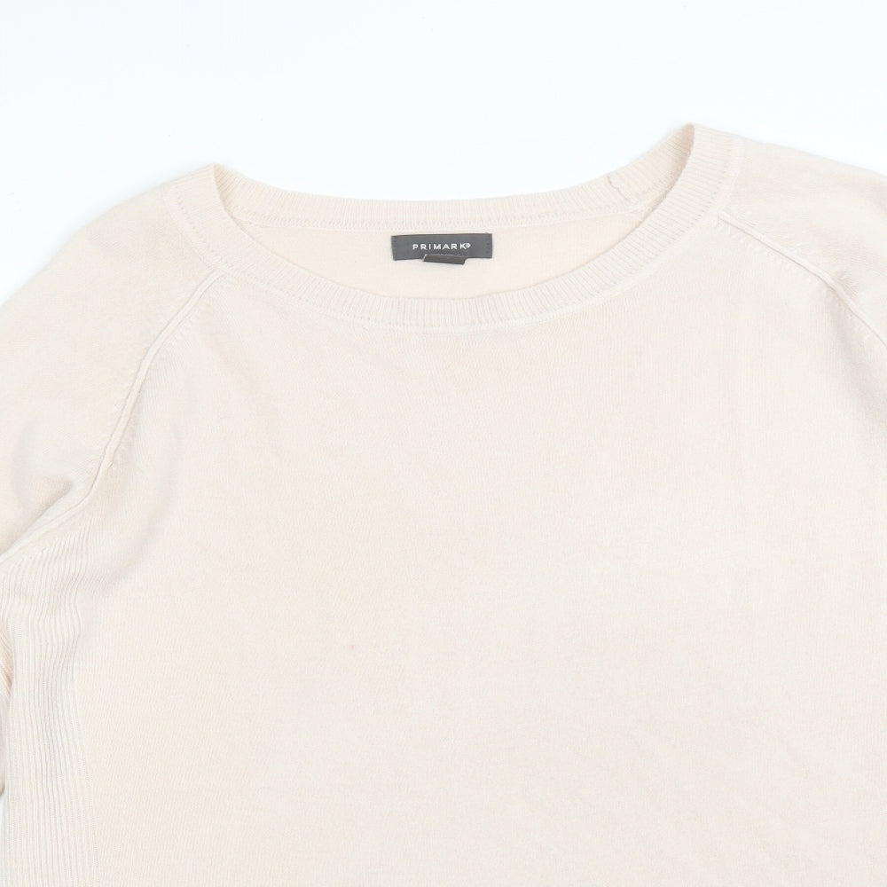 Primark Womens Pink  Acrylic Basic T-Shirt Size L Round Neck