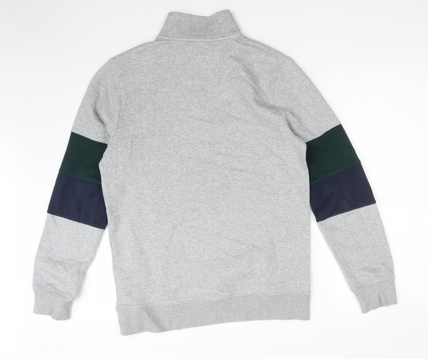 F&F Mens Multicoloured High Neck Striped Cotton Pullover Jumper Size S