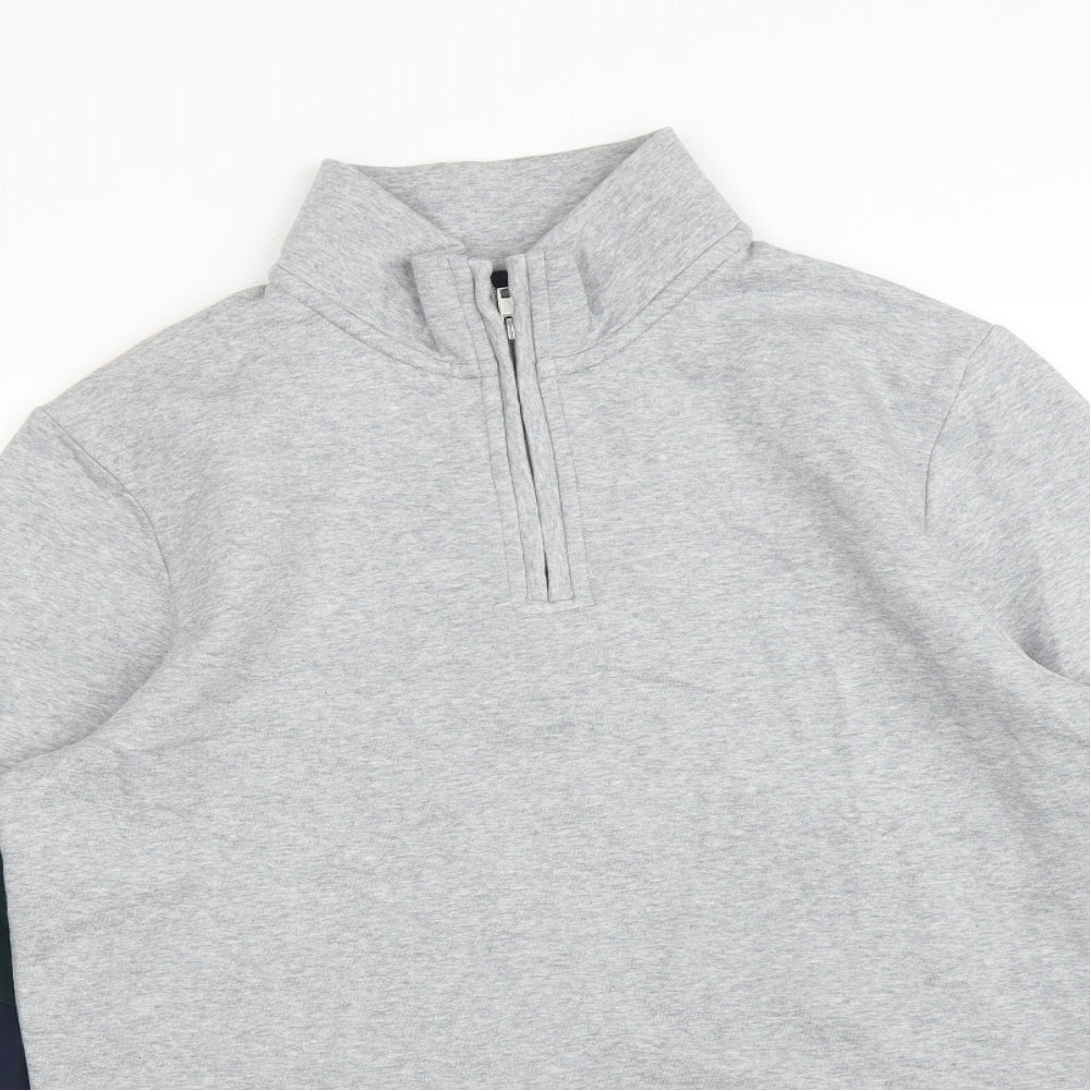 F&F Mens Multicoloured High Neck Striped Cotton Pullover Jumper Size S