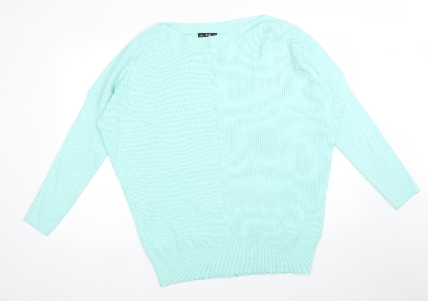F&F Womens Green   Basic T-Shirt Size 16 Boat Neck