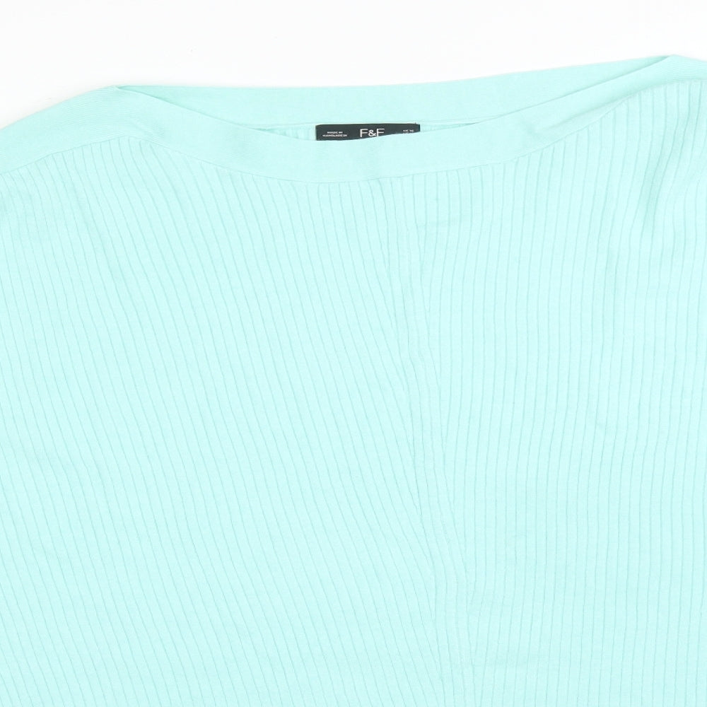 F&F Womens Green   Basic T-Shirt Size 16 Boat Neck