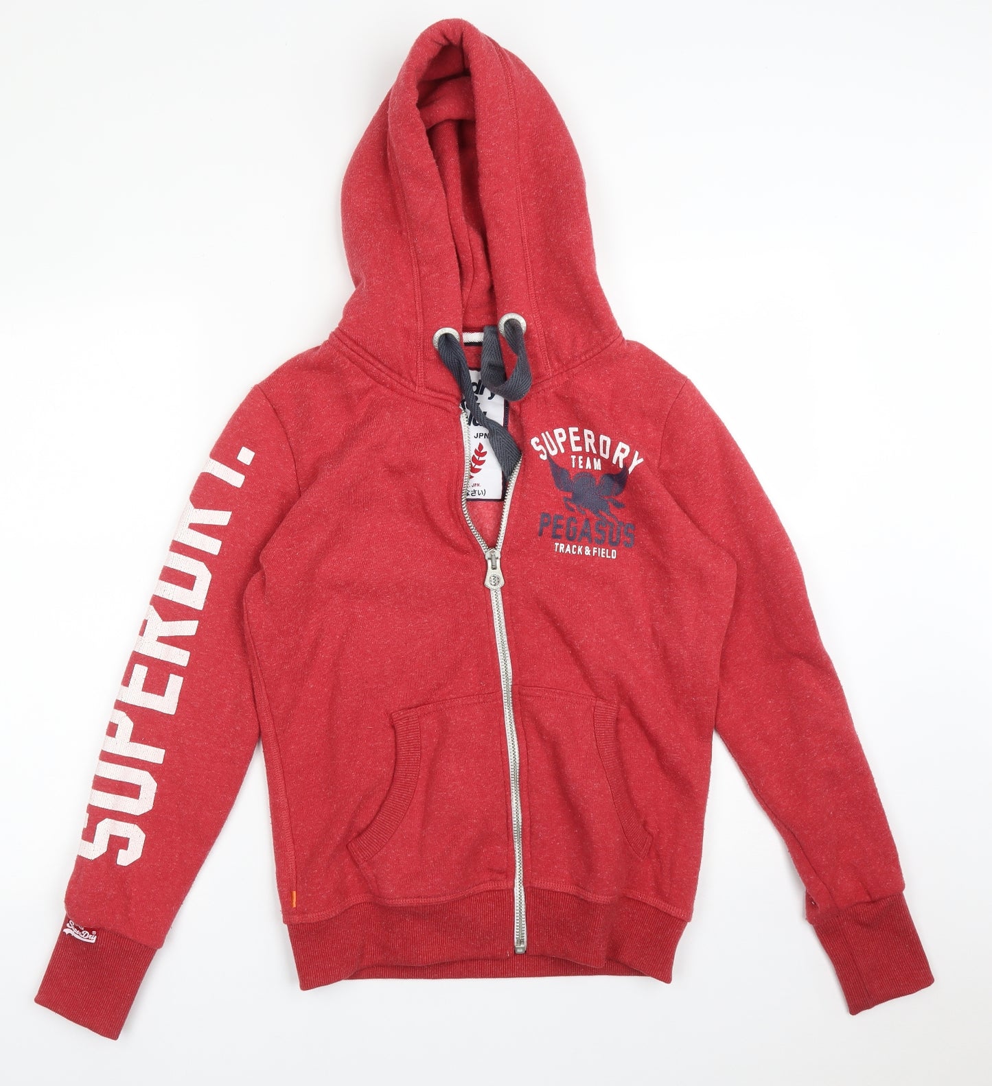 Superdry Mens Red  Cotton Full Zip Hoodie Size S