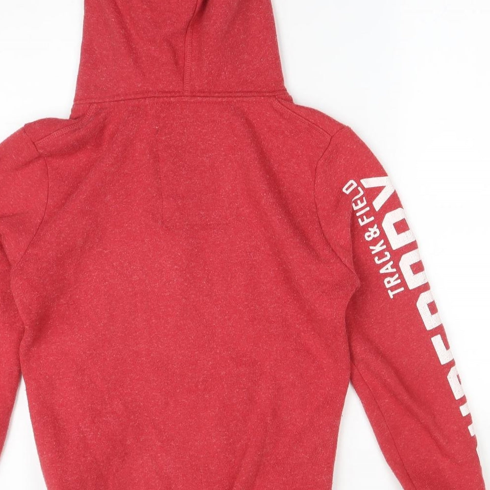 Superdry Mens Red  Cotton Full Zip Hoodie Size S