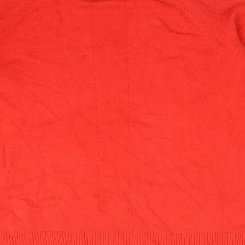 TU Womens Orange  Acrylic Basic T-Shirt Size 12 Round Neck