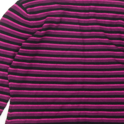 Precis Womens Multicoloured Round Neck Striped Acrylic Pullover Jumper Size S