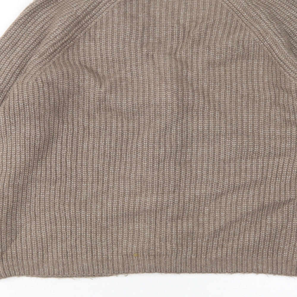 FatFace Womens Brown V-Neck  Acrylic Cardigan Jumper Size 10