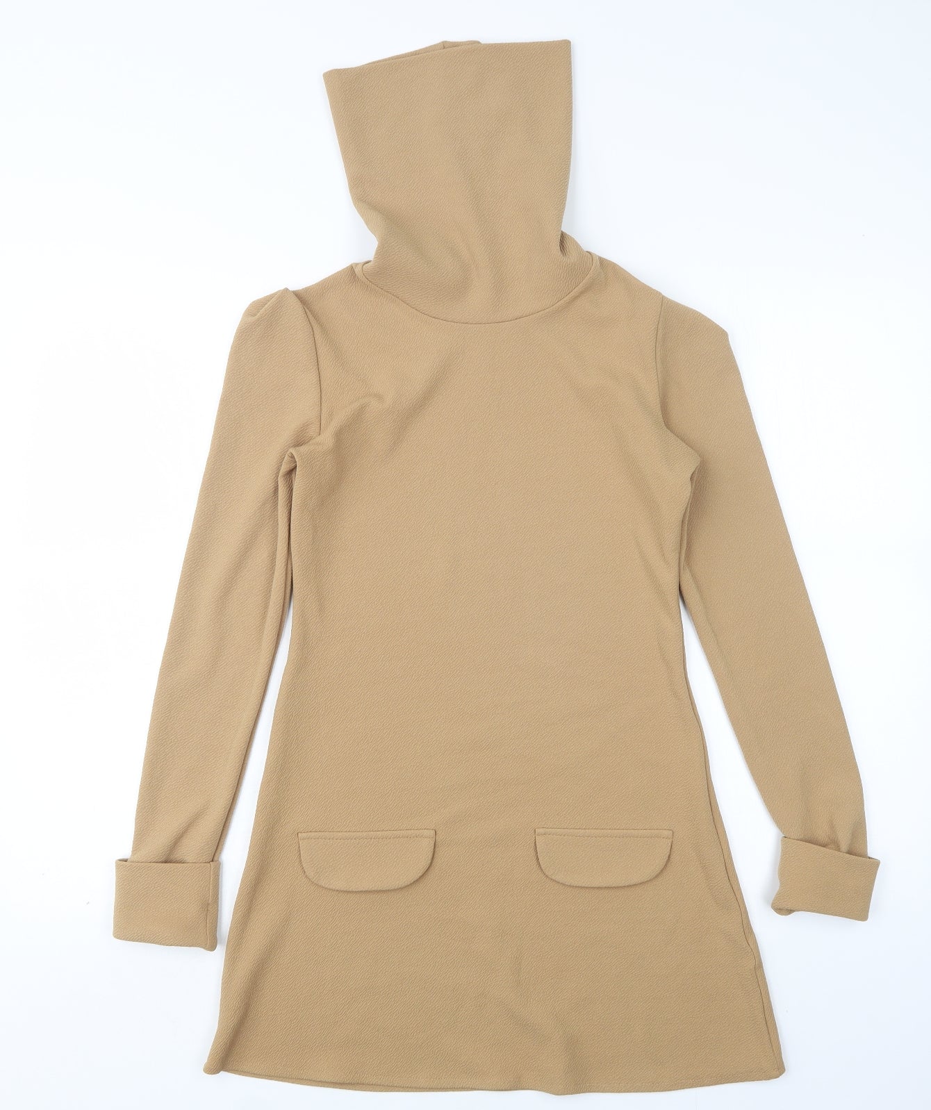 Lozana Womens Beige  Polyester A-Line  Size 8  Roll Neck