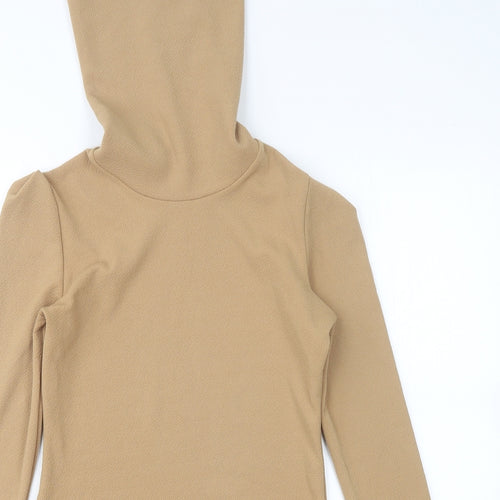 Lozana Womens Beige  Polyester A-Line  Size 8  Roll Neck