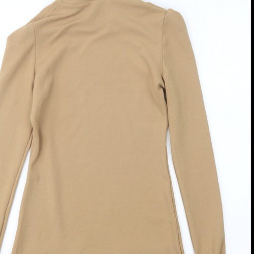 Lozana Womens Beige  Polyester A-Line  Size 8  Roll Neck