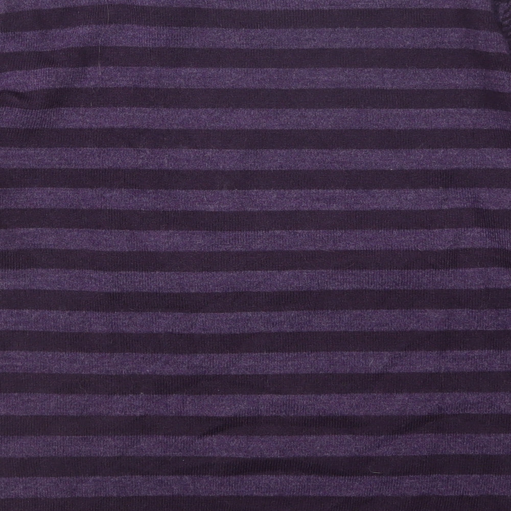 Per Una Womens Multicoloured Round Neck Striped Acrylic Pullover Jumper Size 14