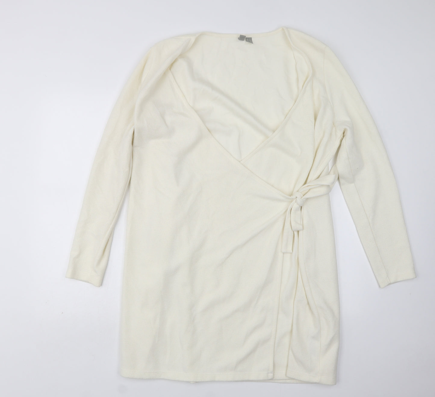 ASOS Womens White  Polyester Jumper Dress  Size 18  V-Neck