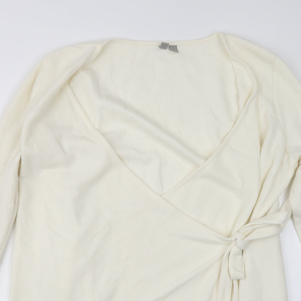ASOS Womens White  Polyester Jumper Dress  Size 18  V-Neck
