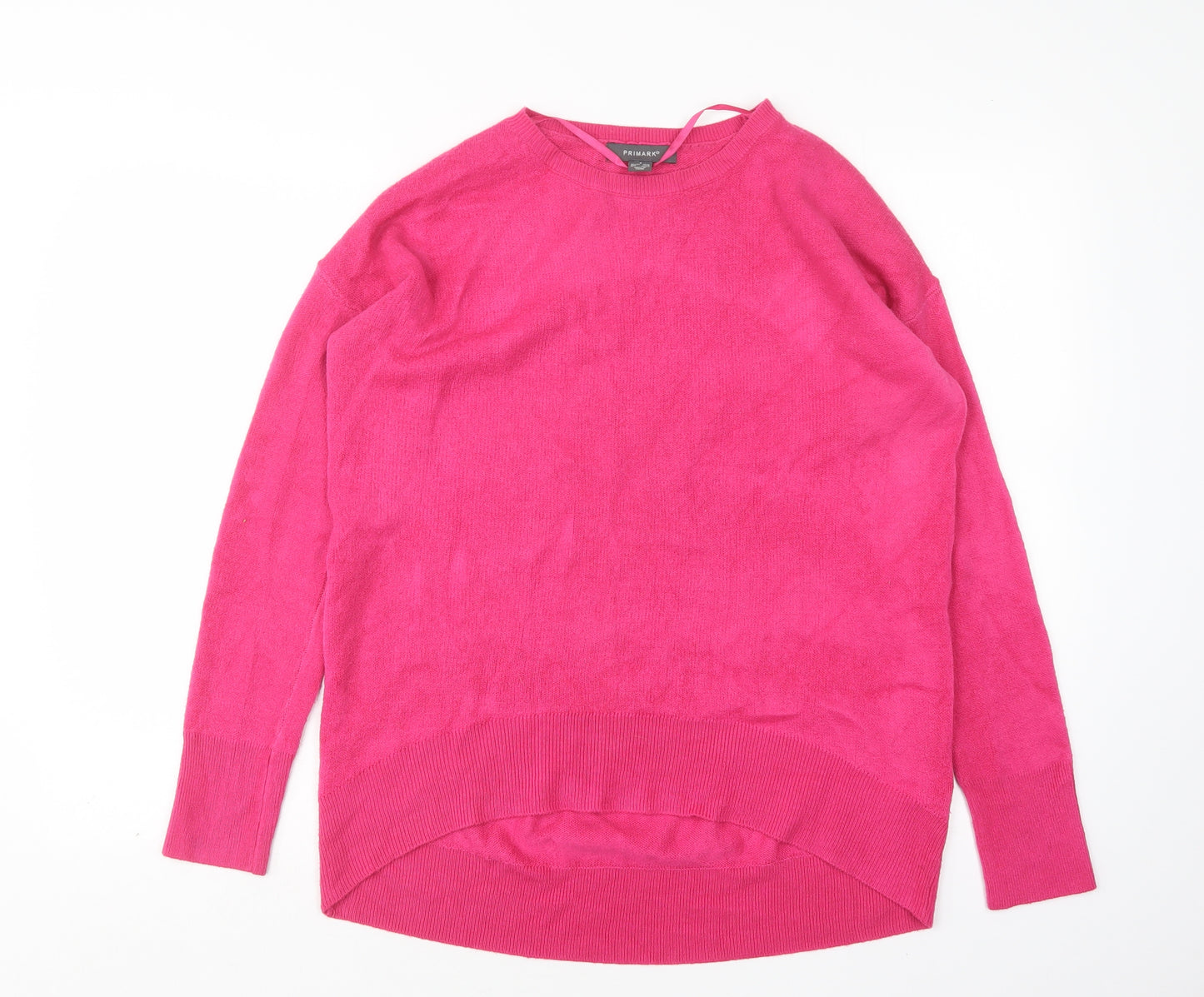 Primark Womens Pink Round Neck  Acrylic Pullover Jumper Size S