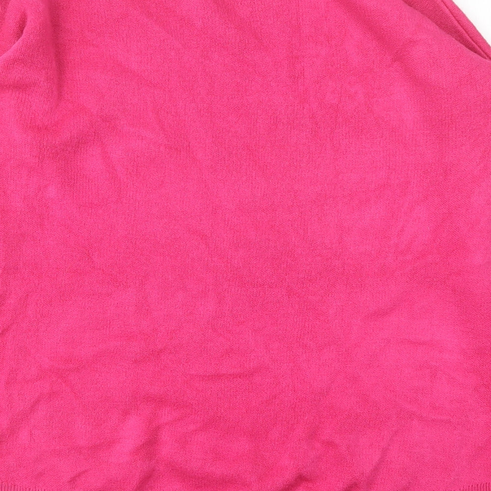 Primark Womens Pink Round Neck  Acrylic Pullover Jumper Size S