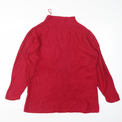 Damart Womens Pink High Neck  Acrylic Pullover Jumper Size 10