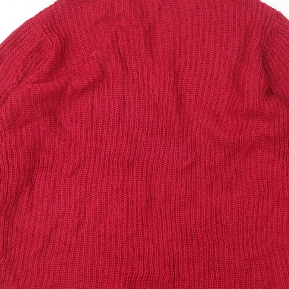 Damart Womens Pink High Neck  Acrylic Pullover Jumper Size 10