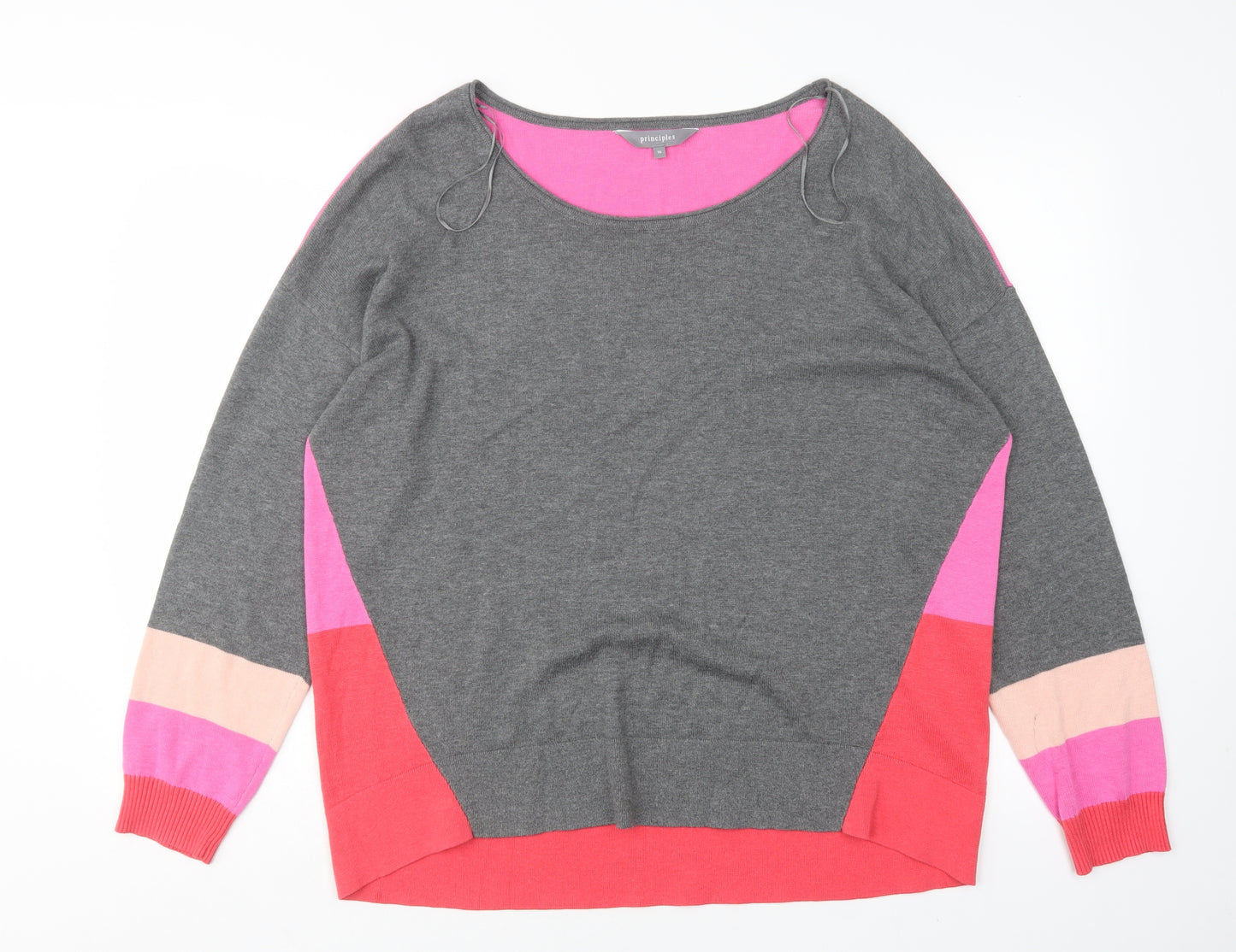 Principles Womens Multicoloured Round Neck  Cotton Pullover Jumper Size 16