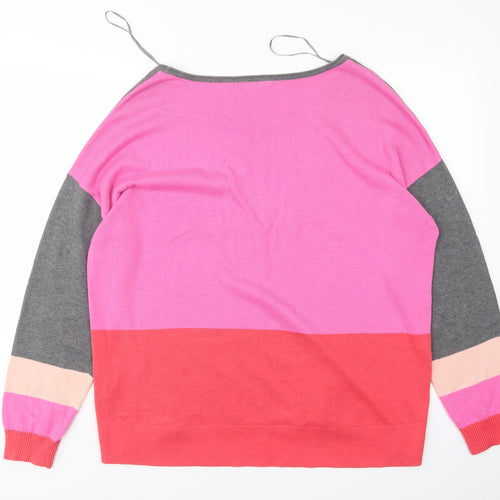 Principles Womens Multicoloured Round Neck  Cotton Pullover Jumper Size 16