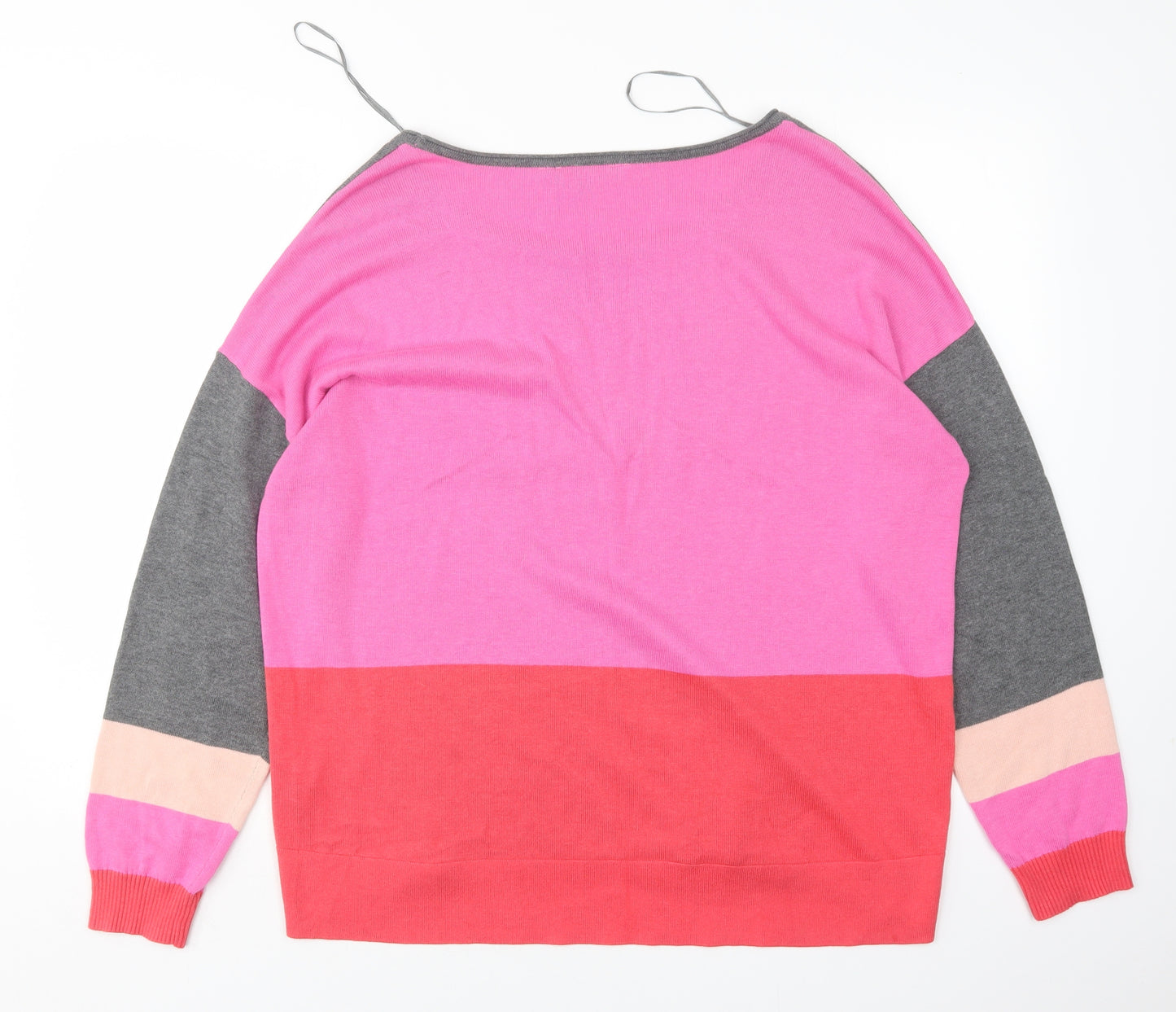 Principles Womens Multicoloured Round Neck  Cotton Pullover Jumper Size 16