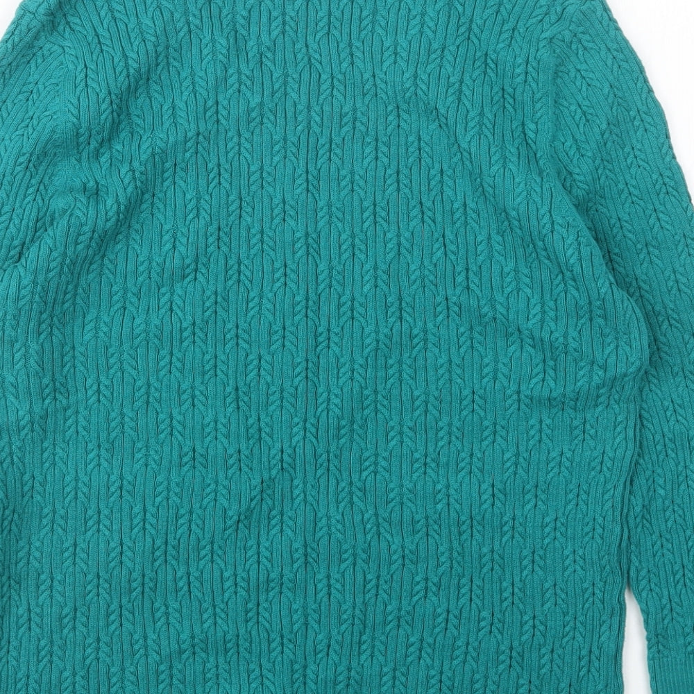 CC Womens Green Round Neck  Cotton Pullover Jumper Size XL