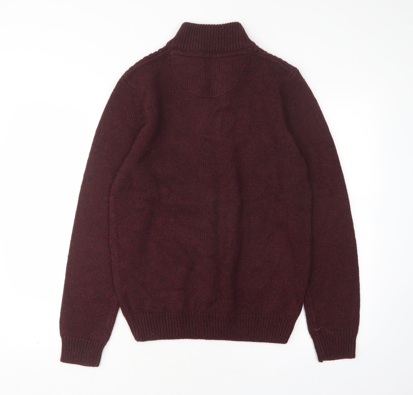 F&F Mens Purple V-Neck  Acrylic Pullover Jumper Size M