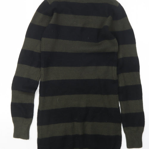 Select Womens Multicoloured Striped Acrylic Jumper Dress  Size 8  Round Neck
