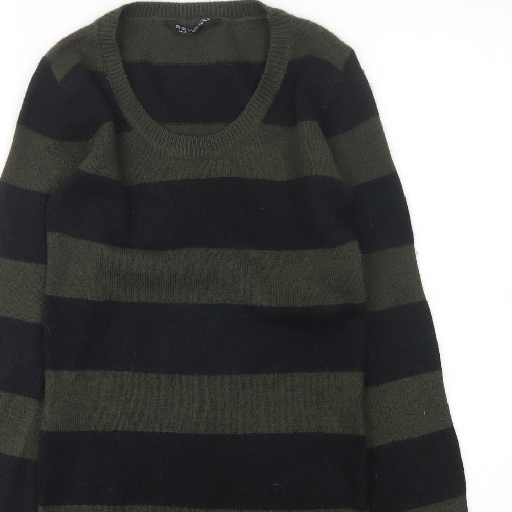 Select Womens Multicoloured Striped Acrylic Jumper Dress  Size 8  Round Neck