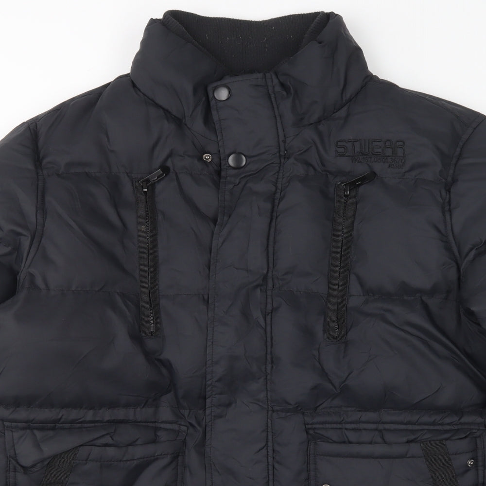 Cedar Wood State Mens Black   Puffer Jacket Coat Size XL