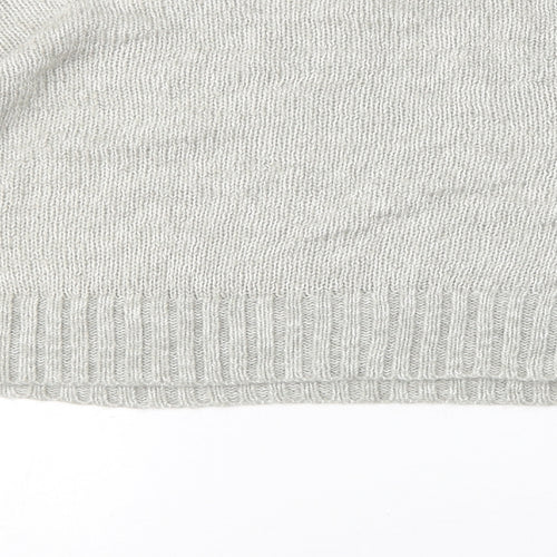 New Look Womens Grey Round Neck  Acrylic Pullover Jumper Size M   - cropped